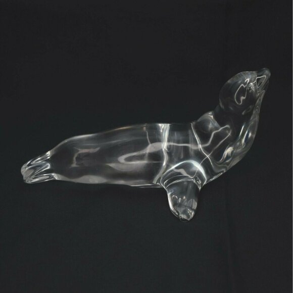 Vintage Villeroy and Boch Crystal Sea Lion Seal Paperweight Figurine Signed - Picture 7 of 9
